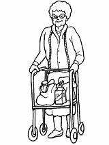 Coloring Pages People Disabilities Crutches Cliparts Child Kids Walker Needs Special Template Clipart sketch template