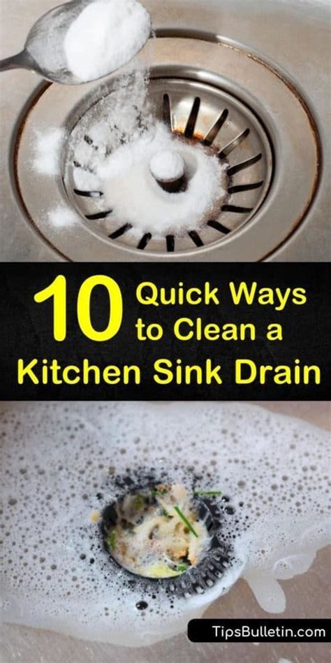 quick ways  clean  kitchen sink drain   sink drain