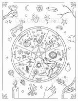 Coloring Pages Wheel Year Pagan sketch template