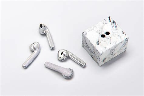 fancy  worth diamond encrusted airpods      marble stand