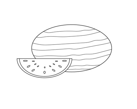 black  white drawing   slice  watermelon