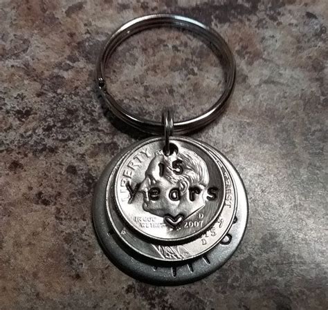 year anniversary gift hand stamped coins couples  anniversary