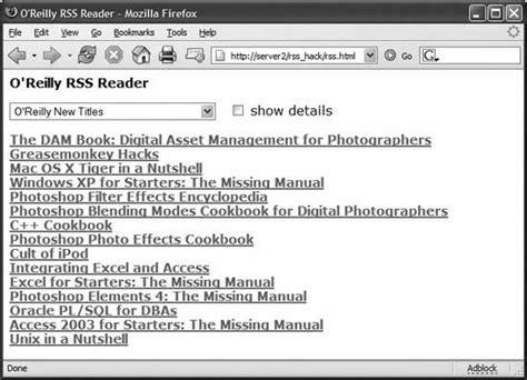 hack  create  rss feed reader ajax hacks tips tools
