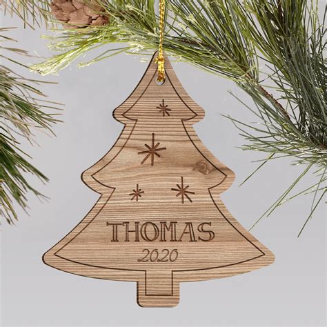 personalized christmas tree wooden holiday ornament giftsforyounow
