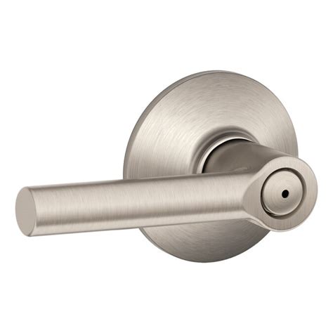 schlage  broadway satin nickel reversible privacy door handle   door handles department