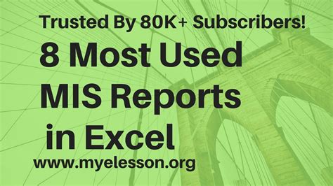 8 Mis Reports In Excel Hindi Youtube
