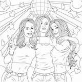 Drawings Coloring Pages Friend People Bff Girls Friends Three Girl Omeletozeu sketch template