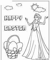 Coloring Easter Elsa Basket Pages Disney Colouring Printable sketch template