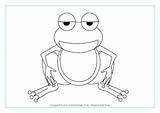 Colouring Frog Pages Minibeast sketch template
