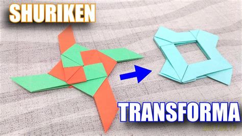 como fazer uma shuriken de 4 pontas que se transforma