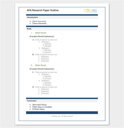 research paper outline  format  examples  samples