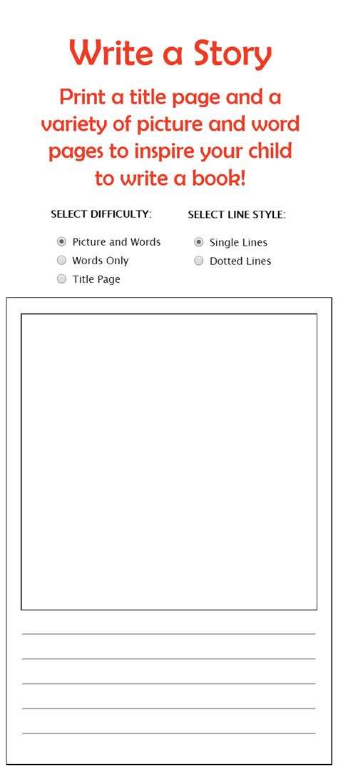 story book template printable