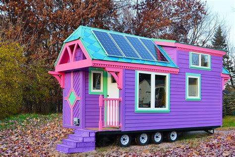 brightly colored tiny houses