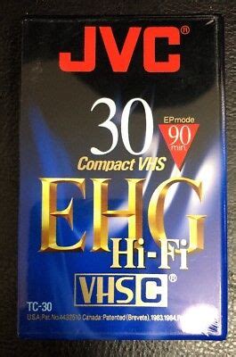 jvc tc  ehg vhsc compact vhs tape  minute factory sealed   ebay