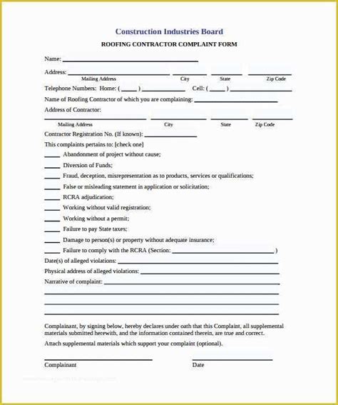 roofing estimate template   printable roofing estimate forms