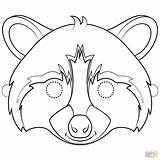 Mask Coloring Raccoon Printable Pages Masks Supercoloring Templates Categories sketch template