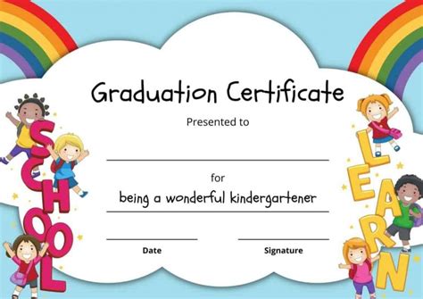 editable kindergarten graduation certificates   melt