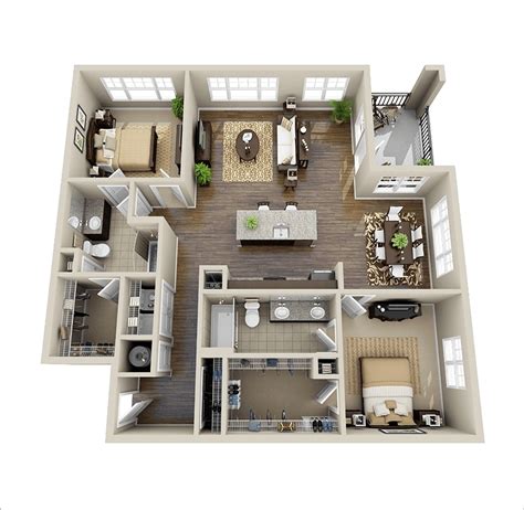 awesome  bedroom apartment  floor plans architecture design