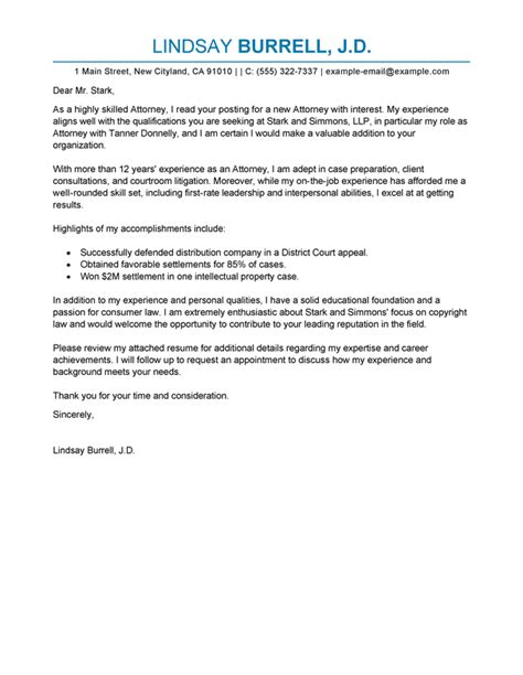 attorney cover letter examples templates  trust writing service