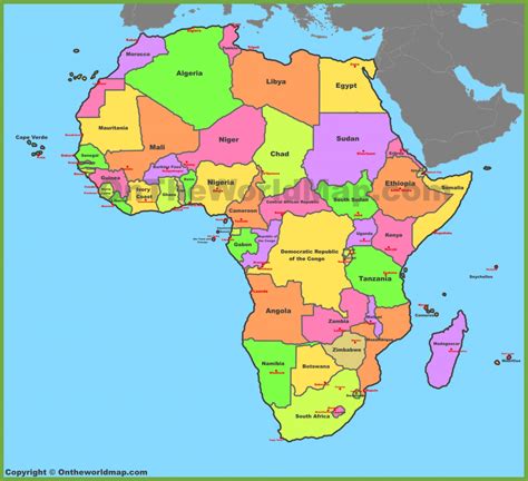 africa political map     printable political map