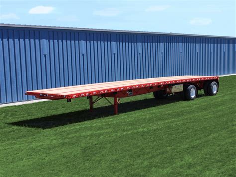 flatbed trailer steel red spread steel wheels jet  trailers