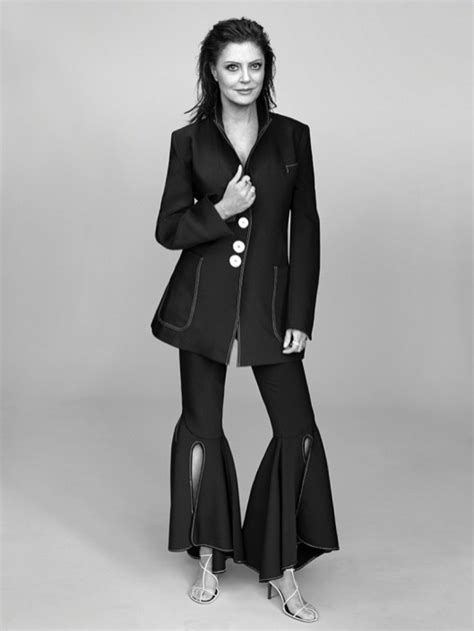 susan sarandon wears chic suiting in elle uk cover shoot