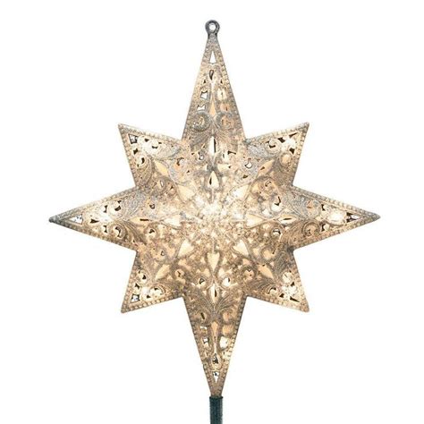 ge holiday classics    light silver glittered bethlehem star tree top hd