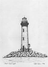 Lighthouse Drawing Clipart Rock Island Clip Library sketch template