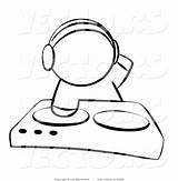 Dj Coloring Music Vector Mixing Outlined Leo Blanchette sketch template