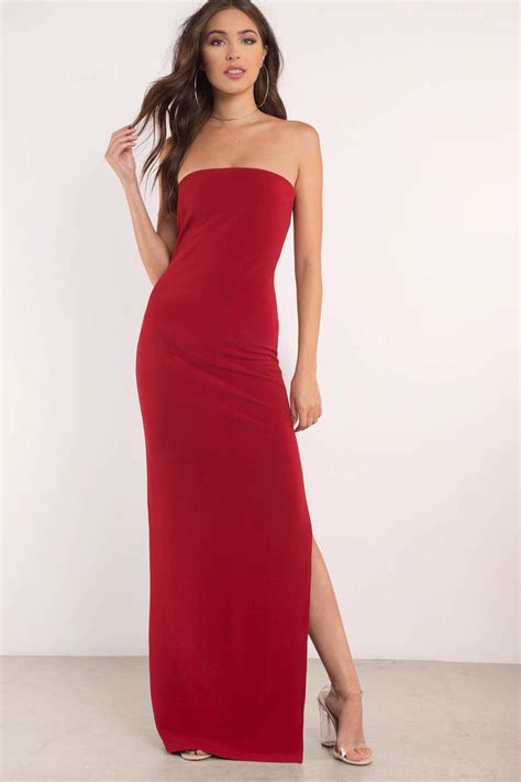 josephine strapless maxi dress in red 72 tobi us