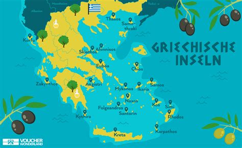 die  schoensten griechischen inseln im ueberblick  mit karte