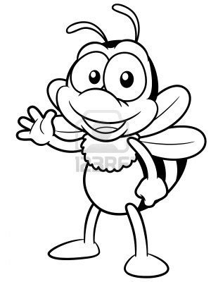 illustration  cartoon bee coloring book coloriage insectes