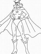 Coloring Superhero Pages Girls Drawing Hero Super Female Girl Library Clipart sketch template