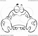 Crab Drunk Clipart Cartoon Surprised Coloring Outlined Vector Thoman Cory Illustration Royalty Getdrawings Line Drawing Template Clipartof sketch template