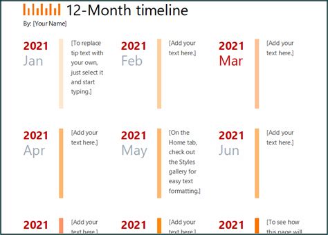 printable simple timeline template