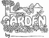 Garden Coloring Pages Flowers Flower Gardens Gardening Kids Printable Fairy Color Rocks Clip Sheets Fruit Choose Board sketch template