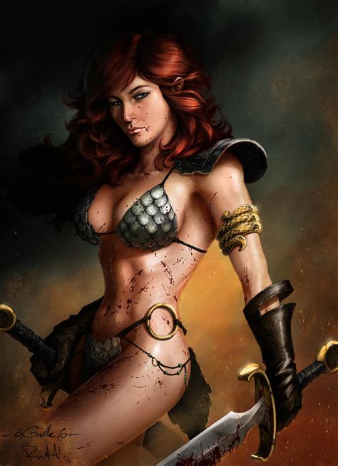 red sonja portohle colored version by spiderguile on