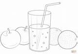 Coloring Juice Fruit Pages Printable Drawing sketch template