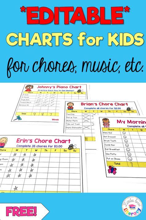 charts  littles editable charts  kids parents