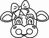 Coloring Cow Face Pages Animals Farm Popular sketch template