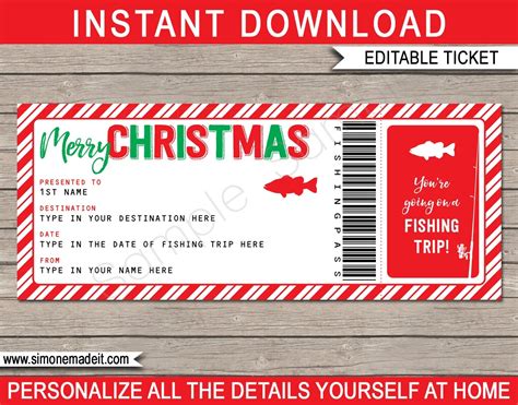 printable fishing gift certificate template  printable
