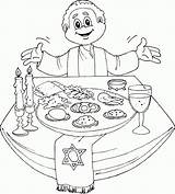 Coloring Passover Pages Pesach Color Preschool Jewish Cards Kids Dinner sketch template