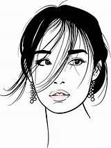 Portraits Lady sketch template
