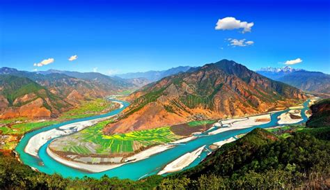 landscape floden yangtze fotografering foer bildbyraer bild av ovanf