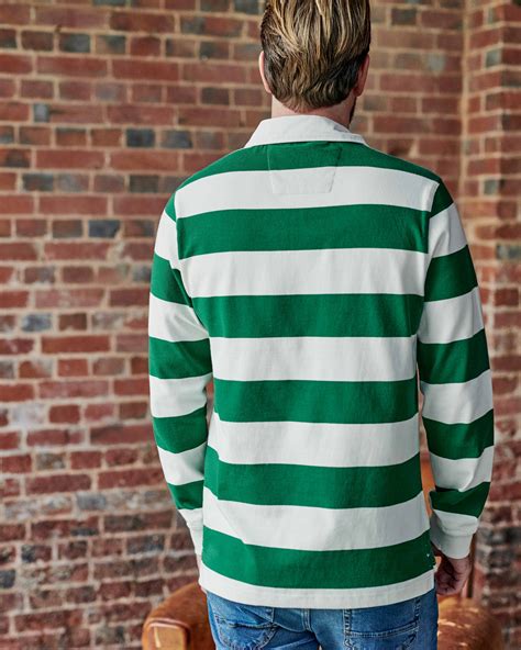 greenwhite stripe organic cotton rugby shirt woolovers au