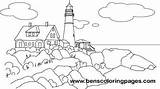 Maine Coloring Lighthouse Color Pages Colouring Drawings 188px 46kb sketch template