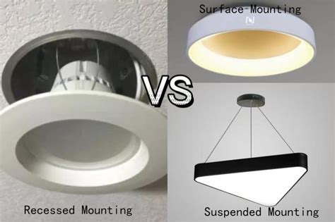difference  recessed surface  suspended lighting
