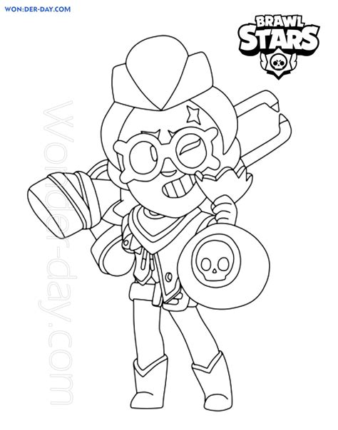 belle brawl stars coloring pages  day coloring pages