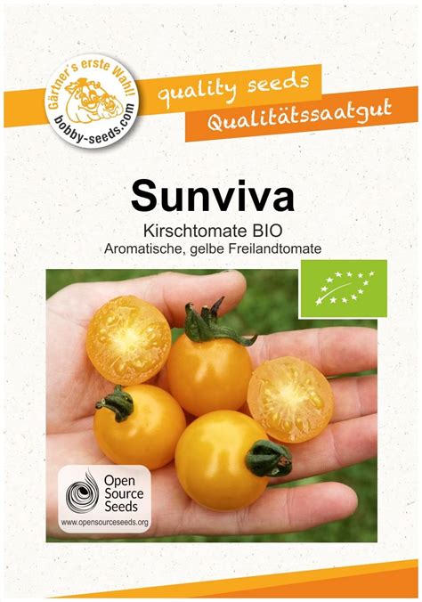 sunviva phr bio cherrytomate bio tomatensamen von bobby seeds amazon