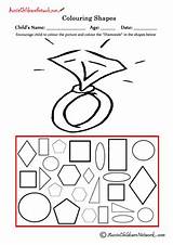 Shapes Colouring Diamond Diamonds Worksheets Coloring sketch template